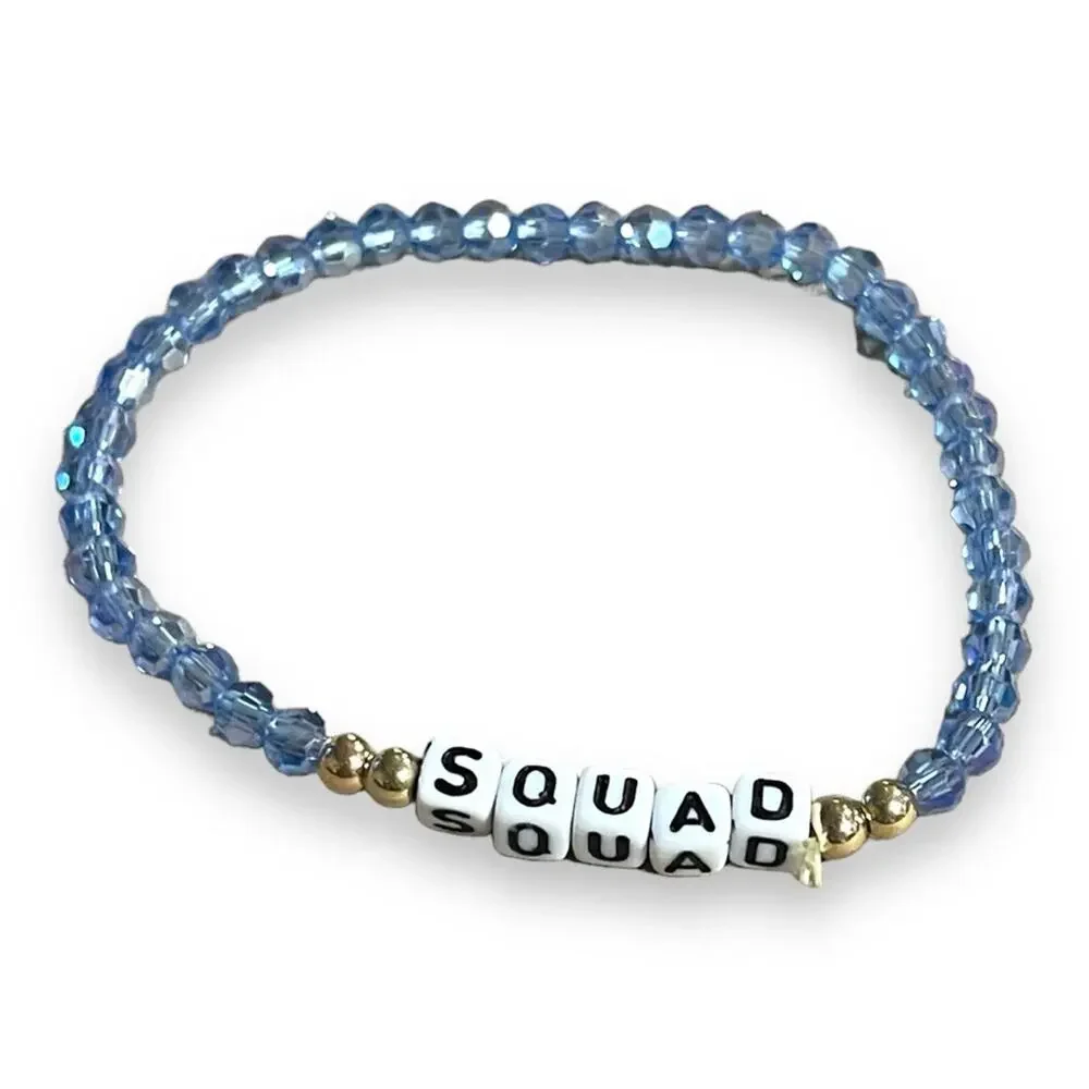 SQUAD Stretch Beaded Friendship Bracelets Set of 4 Pink Purple Lavender